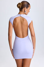 Chic Ruched Mini Skirt in Soft Lilac