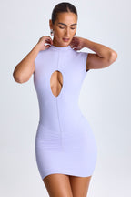 Chic Ruched Mini Skirt in Soft Lilac