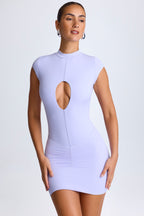 Chic Ruched Mini Skirt in Soft Lilac