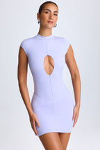 Chic Ruched Mini Skirt in Soft Lilac