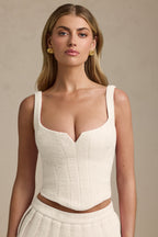 Chic Lace-Up Corset Top in Ivory