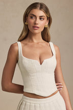 Chic Lace-Up Corset Top in Ivory