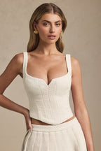 Chic Lace-Up Corset Top in Ivory