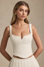 Chic Lace-Up Corset Top in Ivory