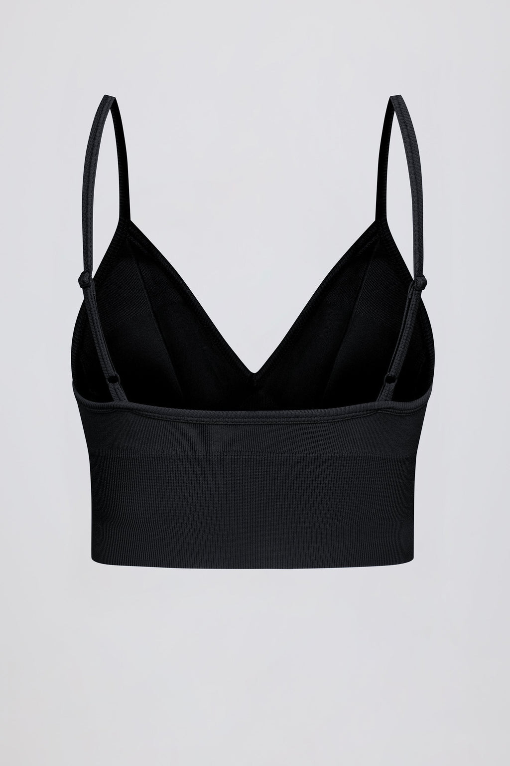 Chic Define Luxe V-Neck Sports Bra in Black