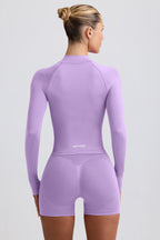 Chic Define Luxe Zip-Up Jacket in Lilac