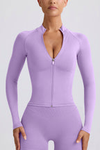 Chic Define Luxe Zip-Up Jacket in Lilac