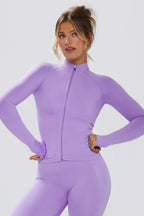 Chic Define Luxe Zip-Up Jacket in Lilac