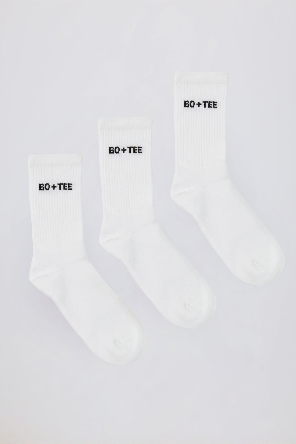Chic Ribbed Crew Sock Bundle in White