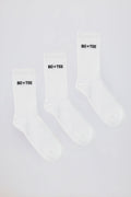 Chic Ribbed Crew Sock Bundle in White