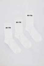 Chic Ribbed Crew Sock Bundle in White