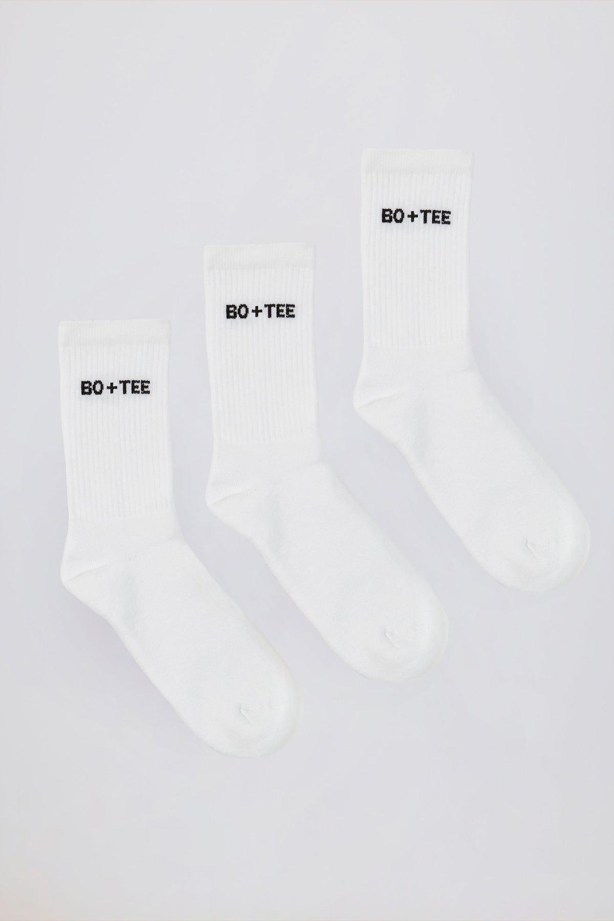 Chic Ribbed Crew Sock Bundle in White