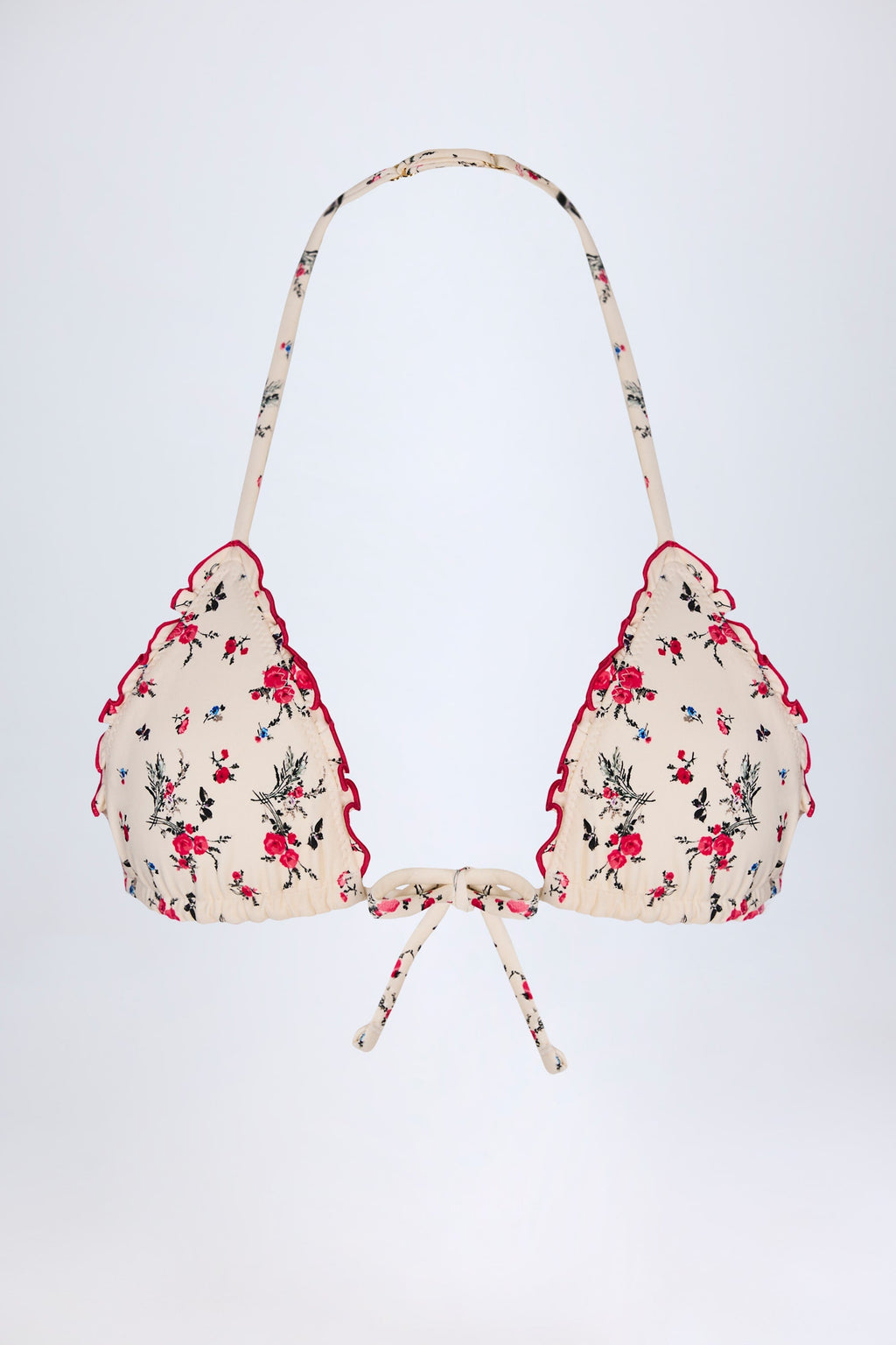 Chic Micro Triangle Bikini Top in Red Floral