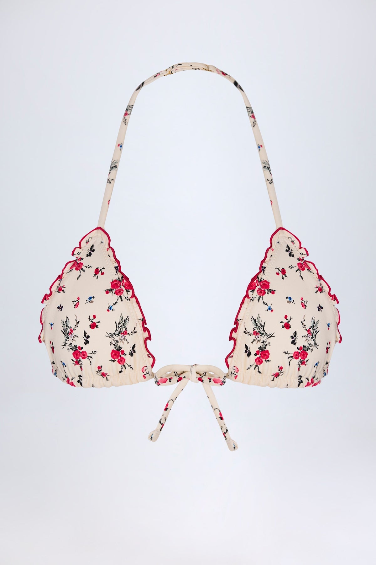 Chic Micro Triangle Bikini Top in Red Floral