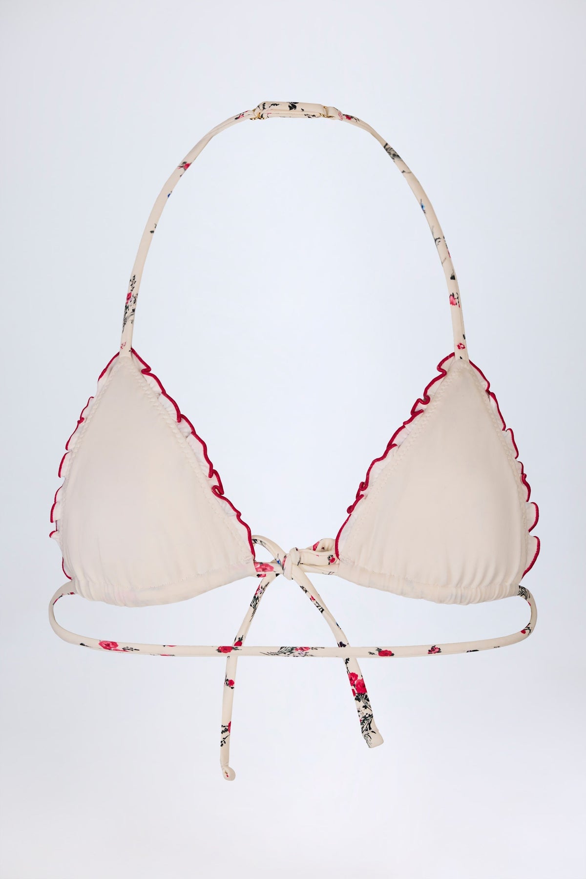 Chic Micro Triangle Bikini Top in Red Floral