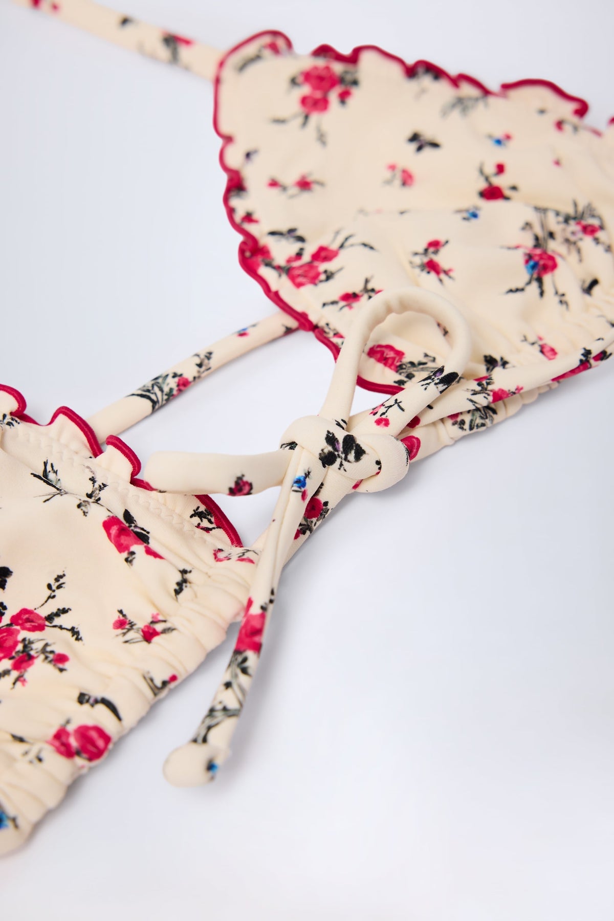 Chic Micro Triangle Bikini Top in Red Floral
