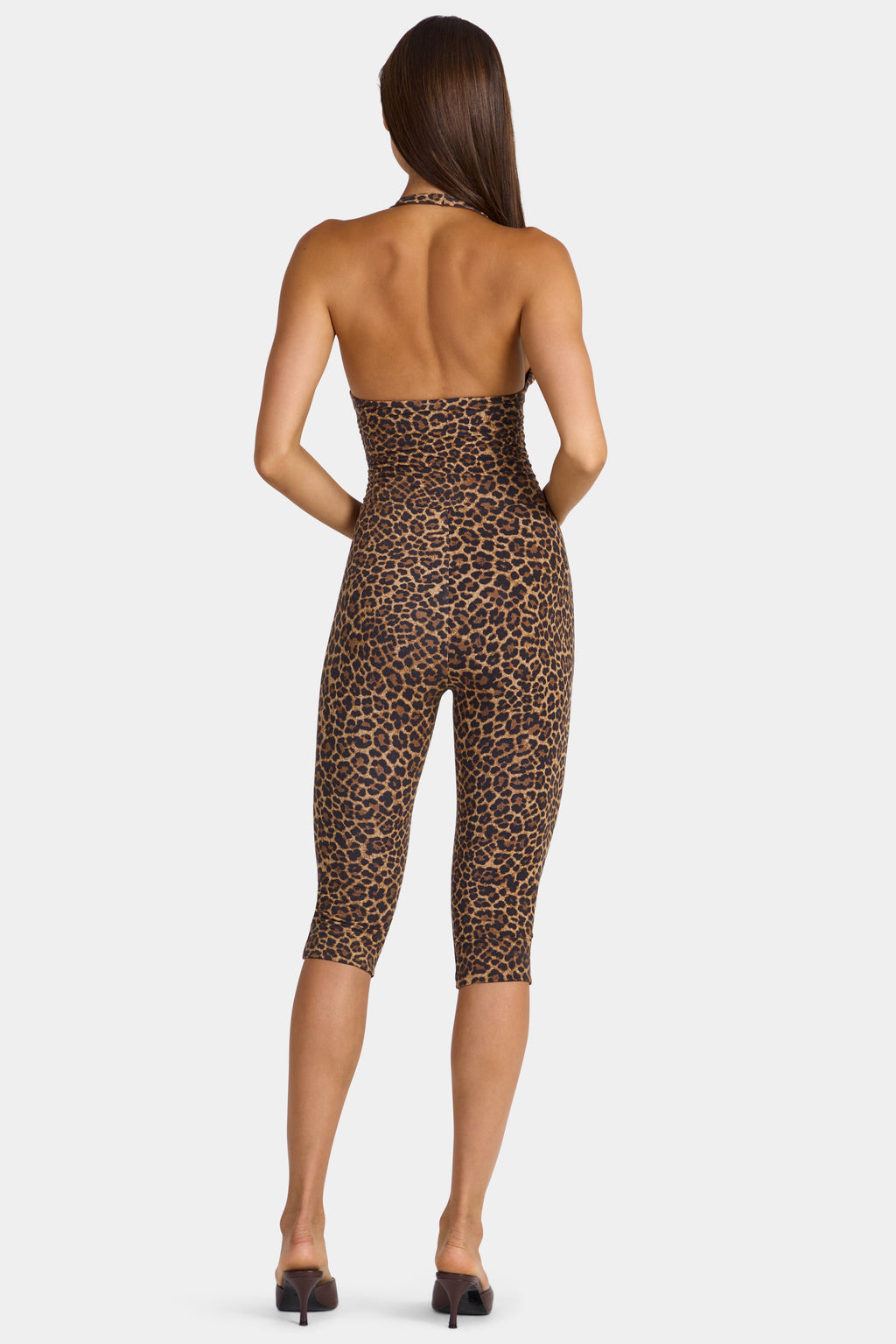 Chic Modal Capri Jumpsuit in Leopard