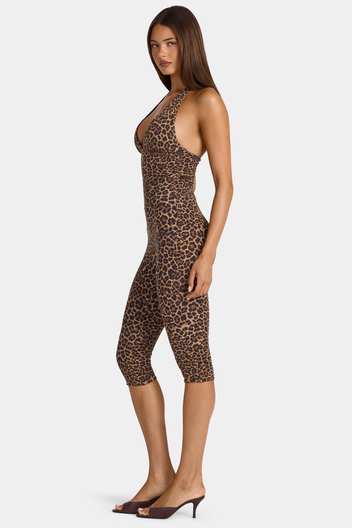 Chic Modal Capri Jumpsuit in Leopard