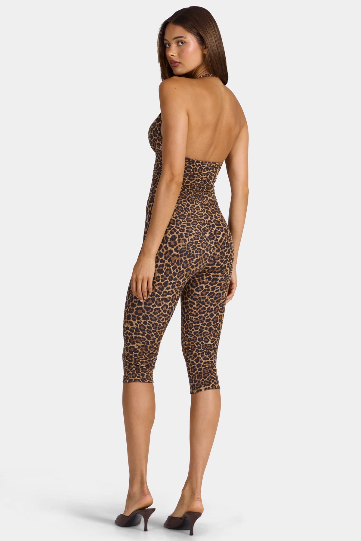 Chic Modal Capri Jumpsuit in Leopard