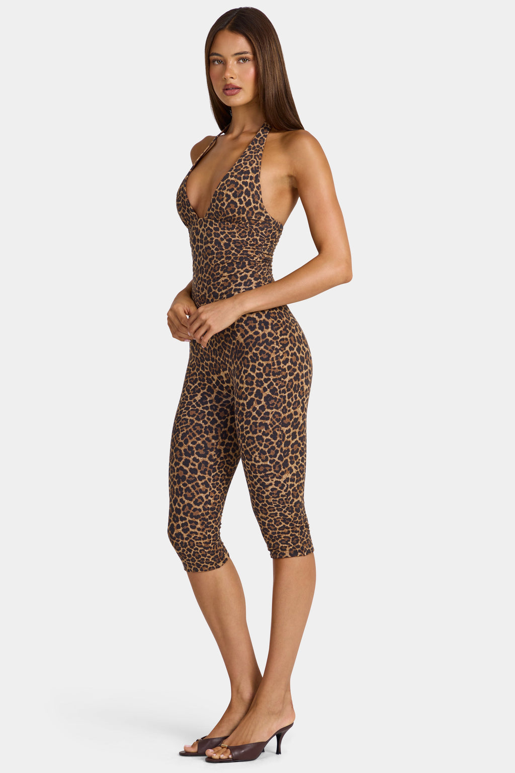 Chic Modal Capri Jumpsuit in Leopard