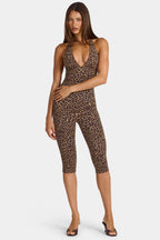 Chic Modal Capri Jumpsuit in Leopard