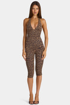 Chic Modal Capri Jumpsuit in Leopard