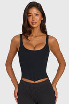 Chic Ponte Corset Top in Black
