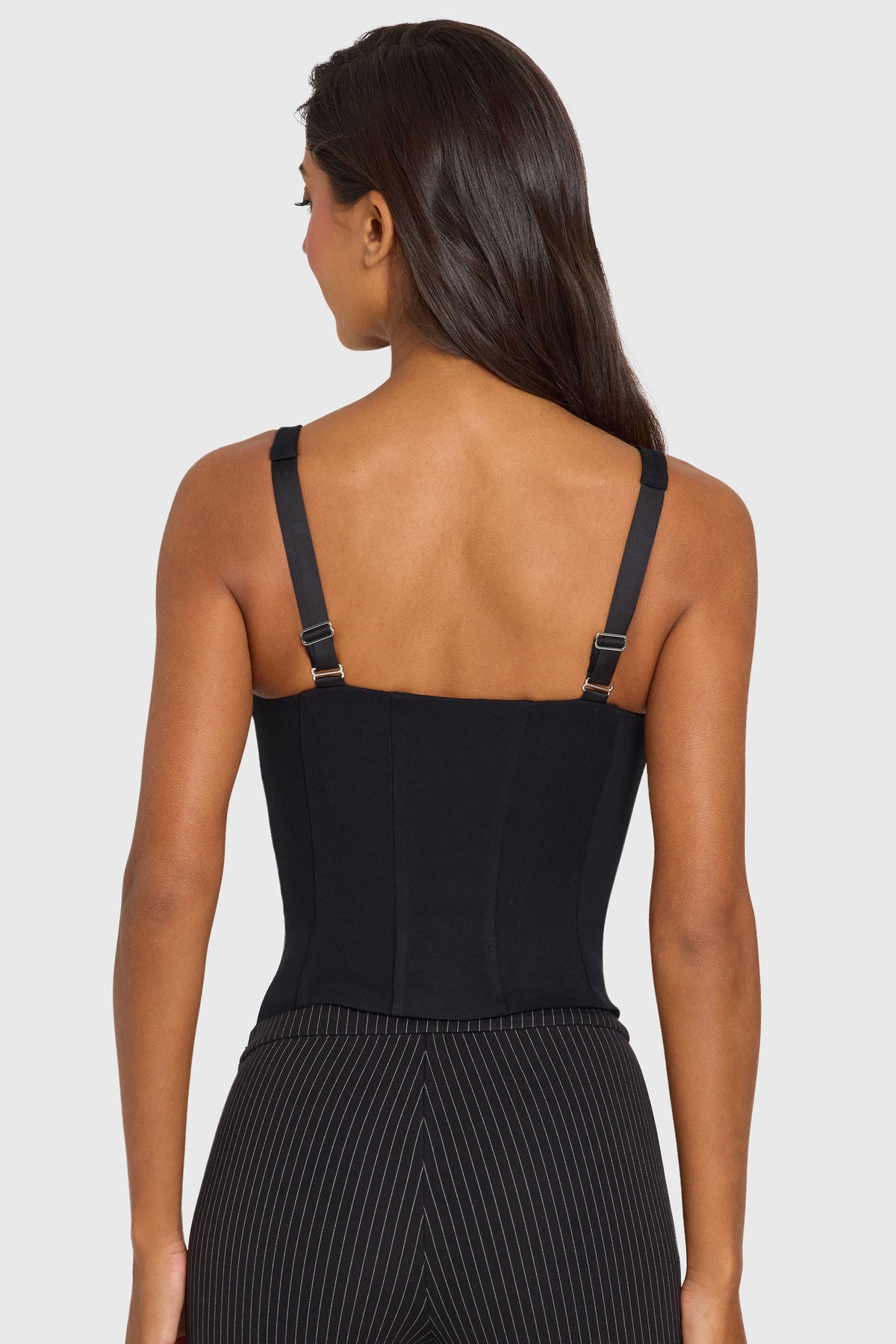 Chic Ponte Corset Top in Black