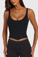 Chic Ponte Corset Top in Black