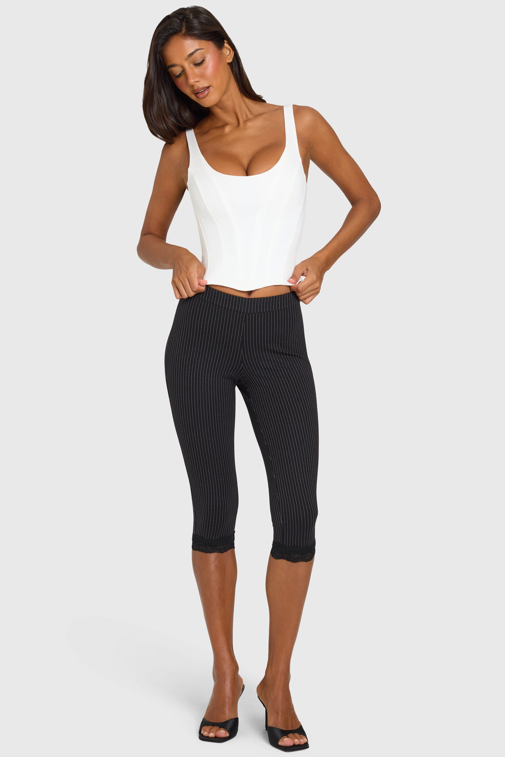 Chic Ponte Corset Top in Snow
