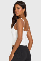 Chic Ponte Corset Top in Snow