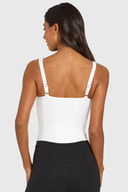 Chic Ponte Corset Top in Snow