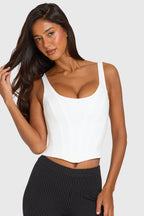 Chic Ponte Corset Top in Snow