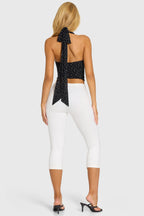 Chic Ponte Capri Leggings in Snow