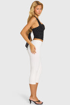 Chic Ponte Capri Leggings in Snow