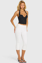 Chic Ponte Capri Leggings in Snow