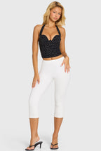 Chic Ponte Capri Leggings in Snow