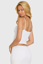 Chic Modal Lace-Trim Top in Coconut