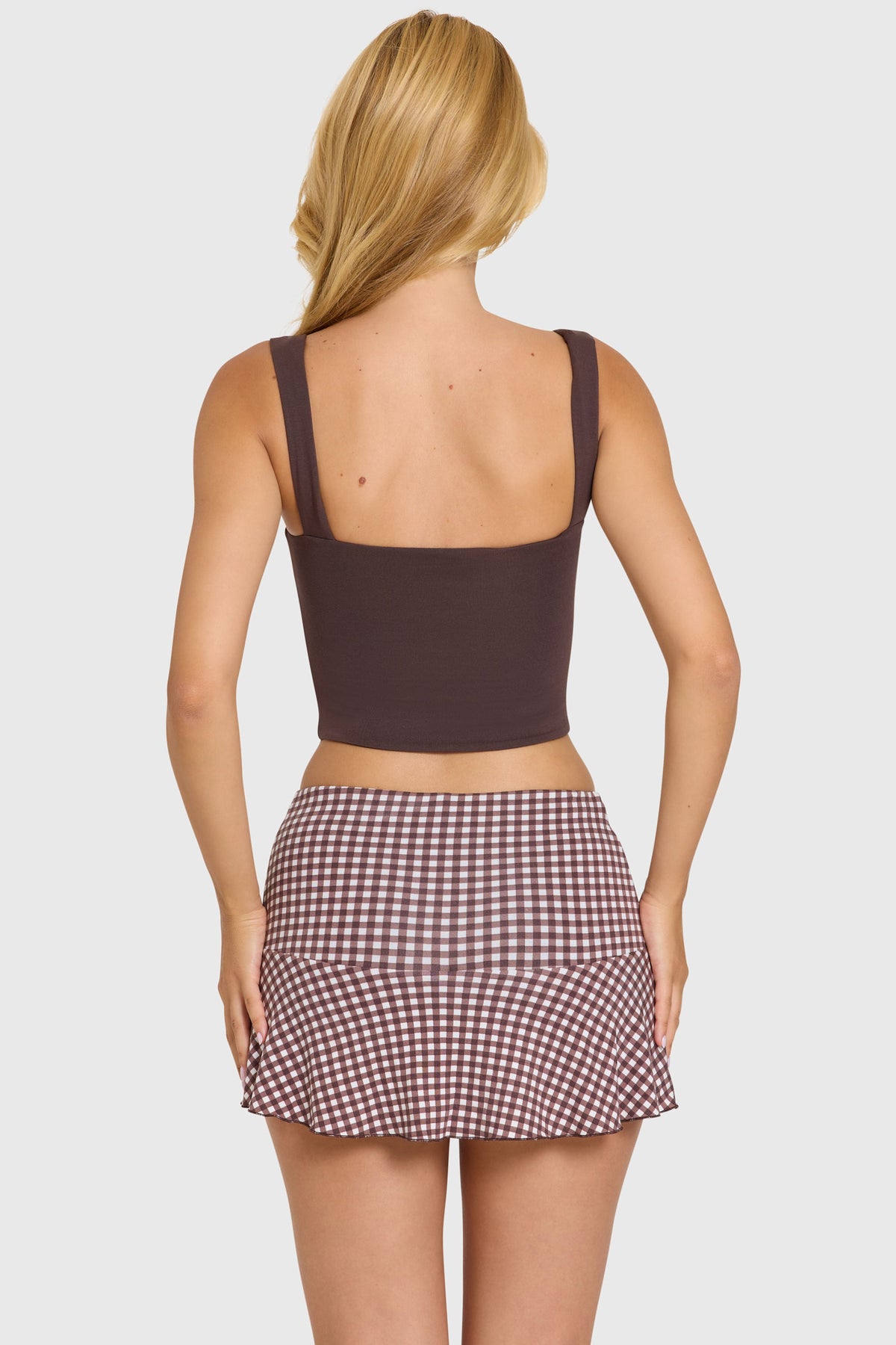 Chic Modal Ruched Bust Top in Chocolate