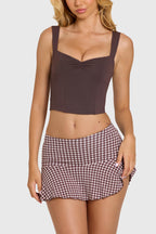 Chic Modal Ruched Bust Top in Chocolate