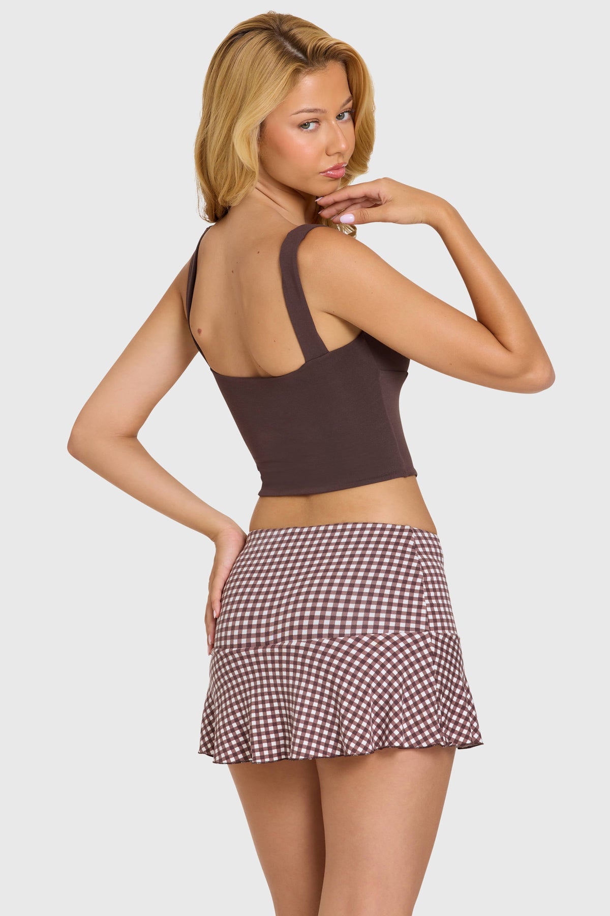 Chic Modal Ruched Bust Top in Chocolate