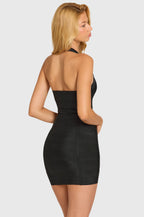 Chic Bandage Bodycon Mini Dress in Black