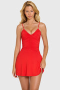 Chic Modal Mini Dress in Cherry