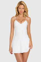 Chic Modal Mini Dress in Coconut