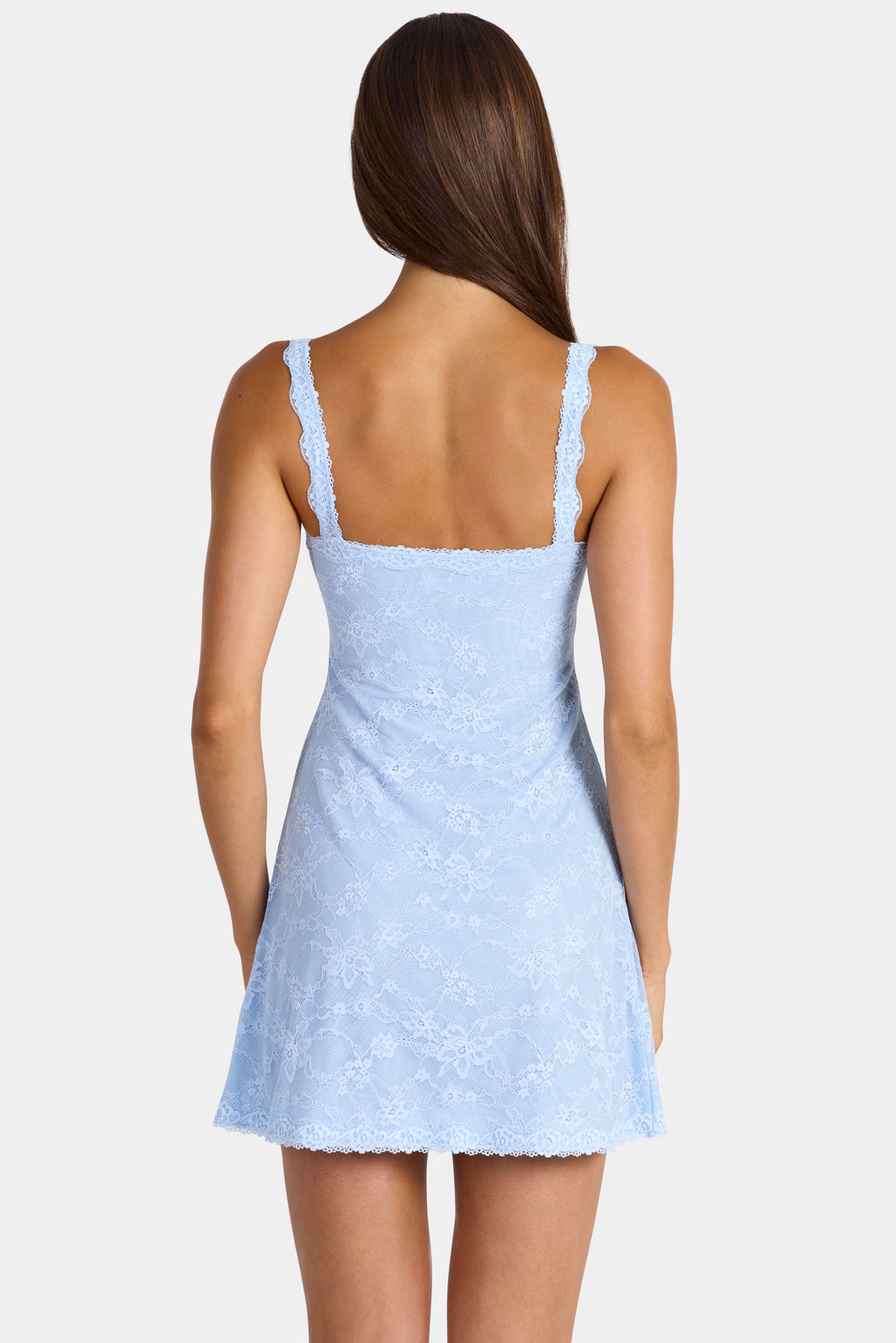 Chic Lace Mini Dress in Arctic Blue