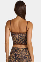 Chic Modal Lace-Trim Peekaboo Tank Top in Leopard