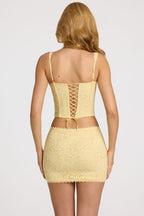 Chic Lace Soft-Scoop Boned Corset Top in Butter Yellow