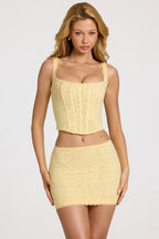 Chic Lace Soft-Scoop Boned Corset Top in Butter Yellow