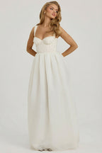Chic Embellished Corset Gown in White