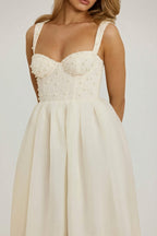 Chic Embellished Corset Gown in White